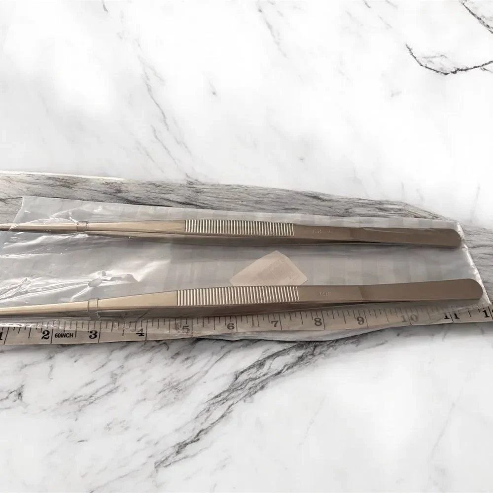 STAINLESS STEEL FOOD TWEEZERS